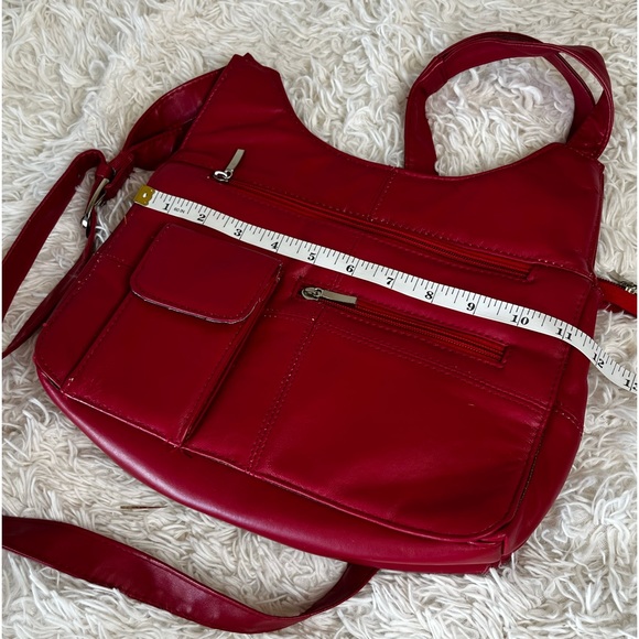 Shell Lambskin Red Multi Pocket Purse - Picture 7 of 8